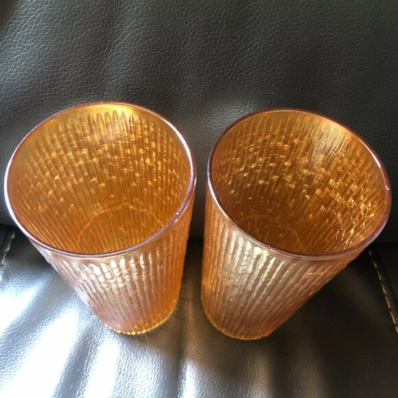 2 Jeannette Marigold Tall Iridescent Carnival Tree Bark 7" - Picture 2 of 4